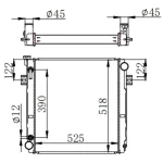 FORKLIFT RADIATOR IN SIZE OF 525*518